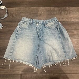 We The Free Blue Jean Shorts Distressed High-Rise